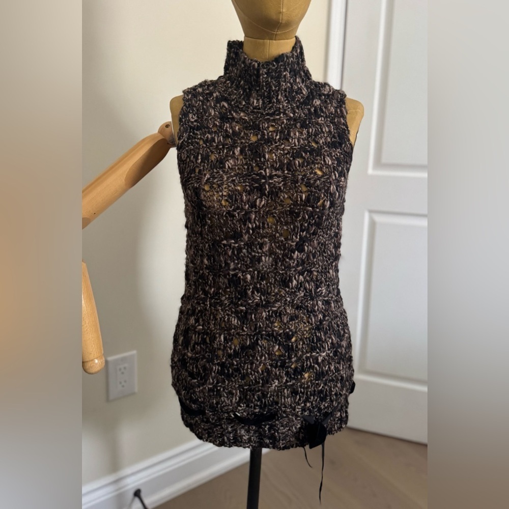 GUESS JEANS Wool Blend Multicoloured Knit Sweater Vest (S)